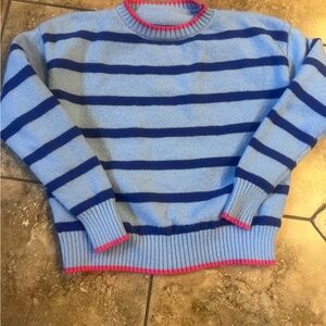 SHEIN Blue and Pink Striped Sweater